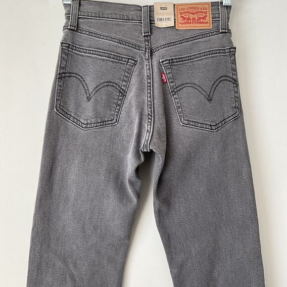 Levi’s Jeans Charcoal Button Fly High Rise Wedgie Straight 24 - Picture 11 of 12